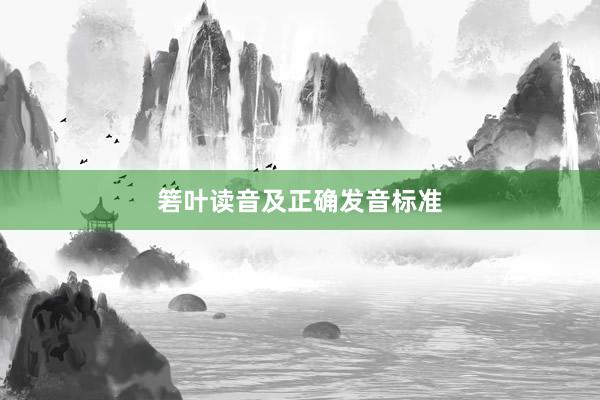 箬叶读音及正确发音标准